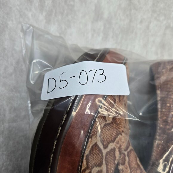 L'artiste Spring Step Clogs Brown Leather Snake Print Slip On Platform Work Shoe - Picture 12 of 12